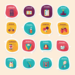 Sport speech bubble flat banner design background set, eps10
