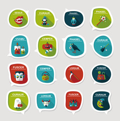 Halloween bubble speech banner design flat background set, eps10