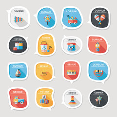 Toy speech bubble banner design flat background set, eps10