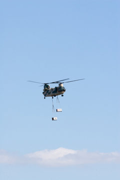 Japanese airshow performed by a cargo helicopter