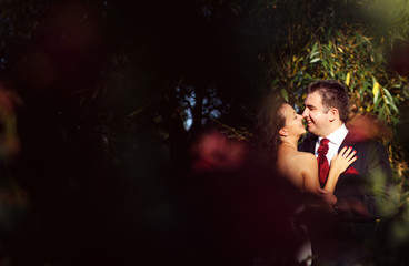 Beautiful happy couple in nature