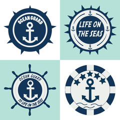 ocean guards label. vector illustration