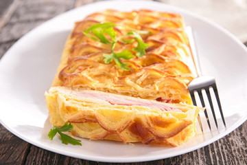 pastry with cheese and ham