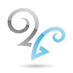 Grey and Blue Swirly Abstract Icon