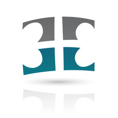 Obraz premium Blue and Gray Abstract Icon Illustration