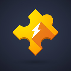 Puzzle piece icon with a lightning