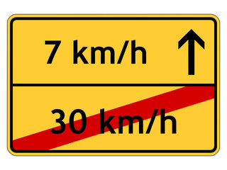 Schild: 7 km/h anstatt 30 km/h