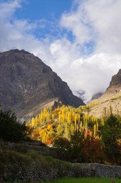 Mountains of Hunza Valley in autumn , Pakistan