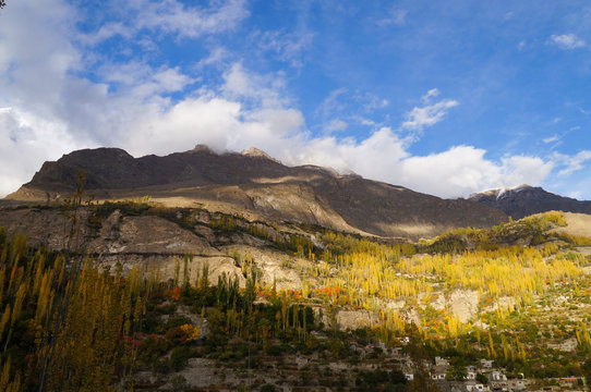Mountains of Hunza Valley in autumn ,Northern Pakistan