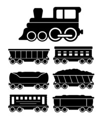 set train cars for travel or cargo delivery