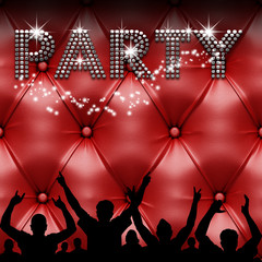 Party poster fancy red leather
