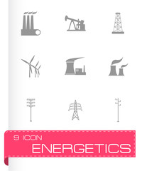 Vector black energeticsl icons set