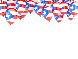 Balloon frame with flag of puerto rico