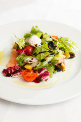 salmon with fresh salad