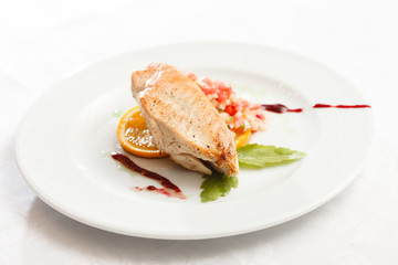 grilled chicken with salad