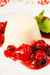 Panna cotta with berry sauce