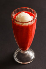 strawberry smoothie with ice cream