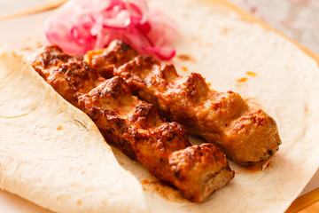 Grilled kebab meat