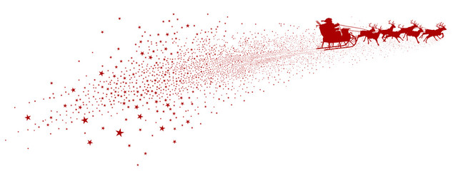 Weihnachskarte, Panorama, Weihnachtsmann, Santa, Rudolf, Xmas