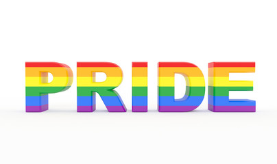 Pride Text with Pride flag colors