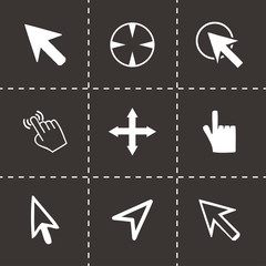 Vector black cursor icons set