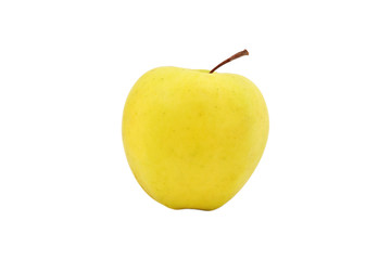 Yellow-green apple on white isolated background