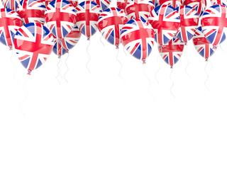 Balloon frame with flag of united kingdom