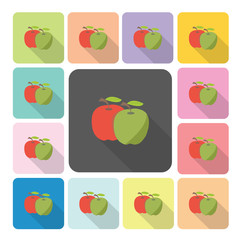 Apple Icon color set vector illustration