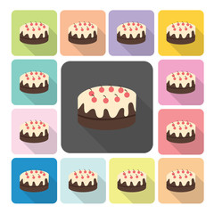 Cake Icon color set vector illustration