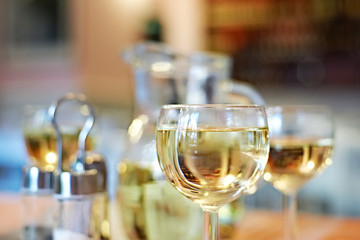 Glasses of white wine