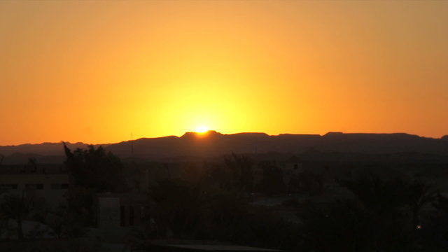 sunset over african landscape
