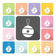 Christmas ball Icon color set vector illustration.