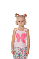 Upset little blonde girl