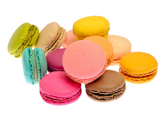Sweet Tasty Macaroons Isolated on White Background