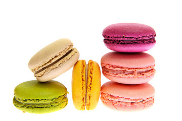 Sweet Tasty Macaroons Isolated on White Background