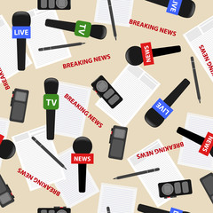 conceptual seamless illustration on the theme of breaking news