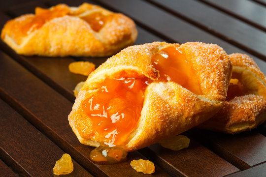 puff pastries with apricot jam