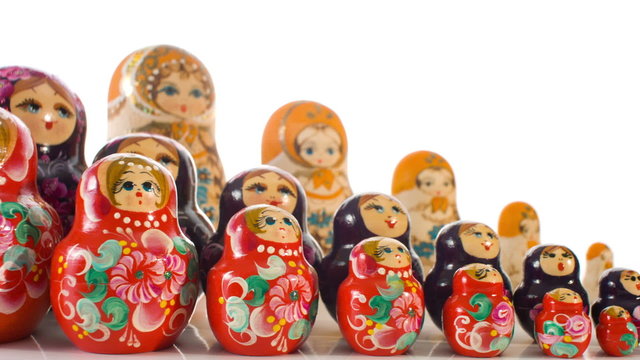 Russian beautiful Matryoshka wooden dolls