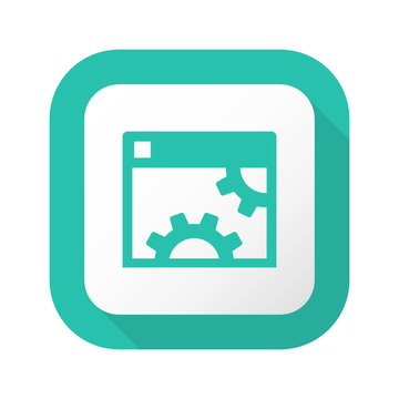 Flat Long Shadow Button - Vector 