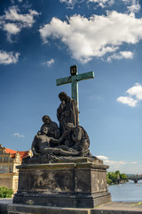 Fototapeta premium Lamentation of Christ on Charles Bridge in Prague.