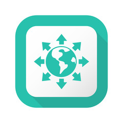 Flat Long Shadow Button - Vector 