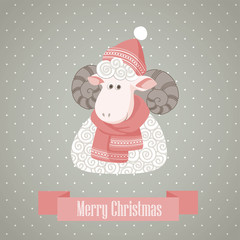 Greeting cards with cute sheep