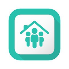 Flat Long Shadow Button - Vector 