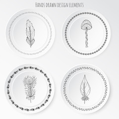 Hands drawn design elements vector