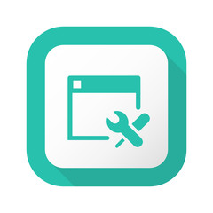 Flat Long Shadow Button - Vector 