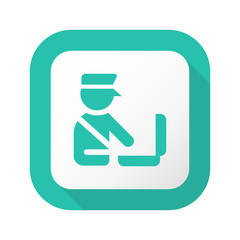 Flat Long Shadow Button - Vector 