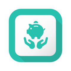 Flat Long Shadow Button - Vector 