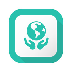 Flat Long Shadow Button - Vector 