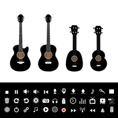 Fototapeta premium guitar electric and music set