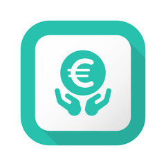 Flat Long Shadow Button - Vector